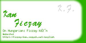 kan ficzay business card